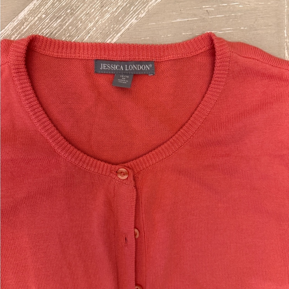 Jessica London Coral Button Cardigan - Picture 3 of 4